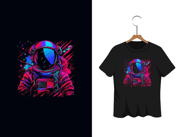 Astronaut t shirt design template