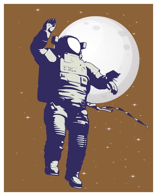 astronaut tshirt design galaxy illustration Vector Design