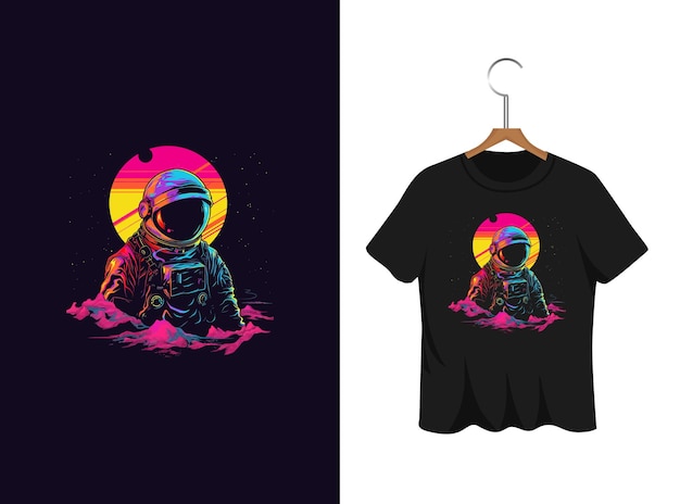 ベクトル 宇宙飛行士のtシャツデザイン