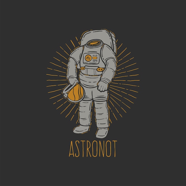 astronaut uniform ontwerp illustratie voor t-shirt en kleding