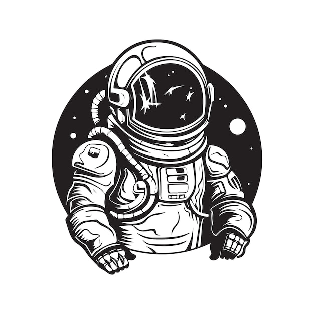 Astronaut vector concept digital art hand drawn illustration