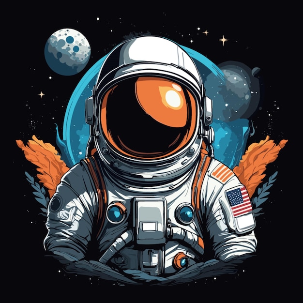 astronaut vector on white background