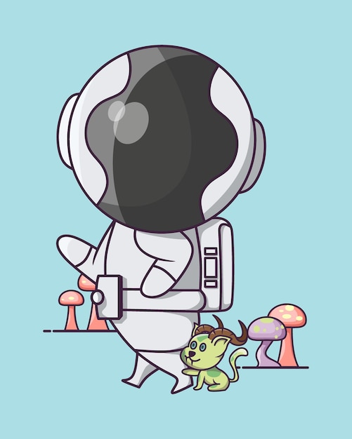 Vector astronaut voor mascotte