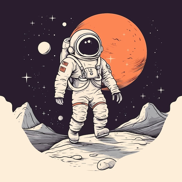 月を歩く宇宙飛行士