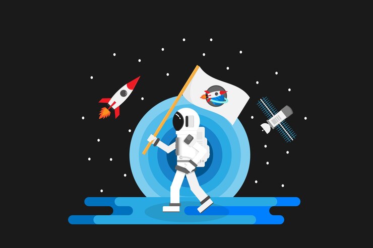 Vector astronaut with planet design.vector and illustration