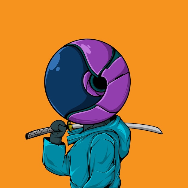 THE ASTRONAUT WITH SAMURAI ILLUSTRATION01