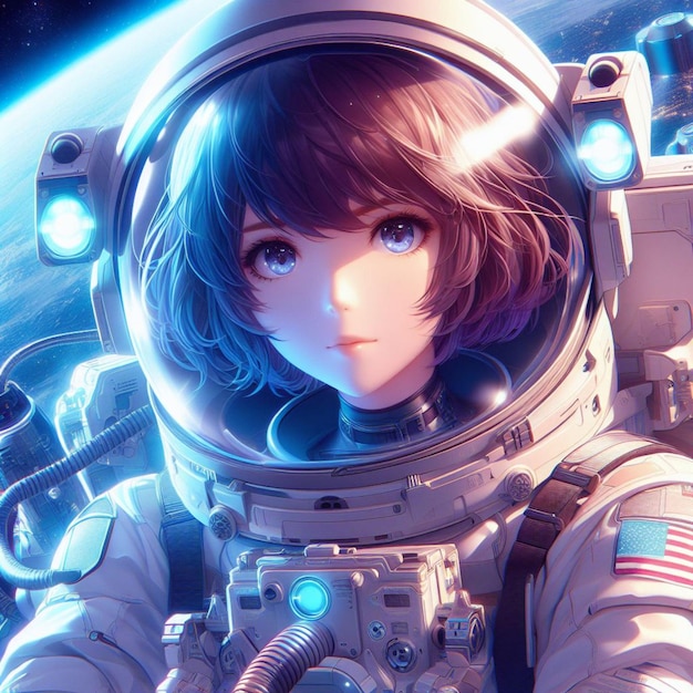 ベクトル 女性宇宙飛行士