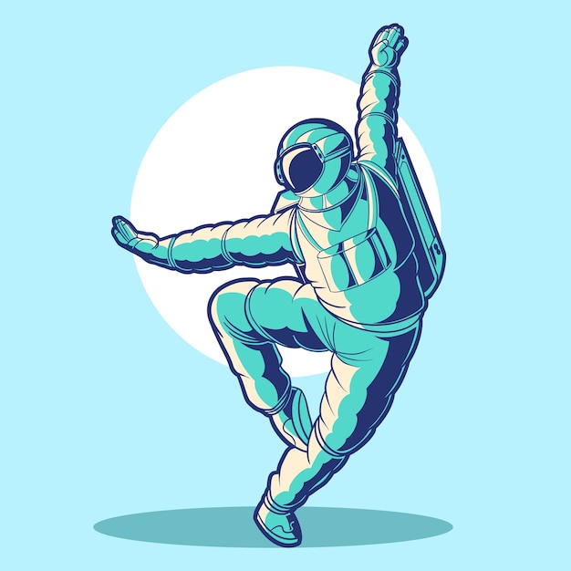 Astronaut yoga illustratie