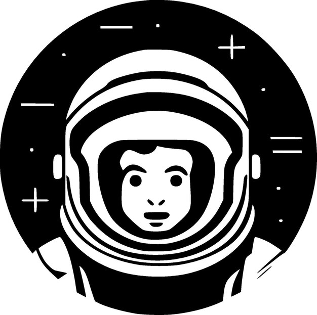 Astronaut zwart-wit vector illustratie