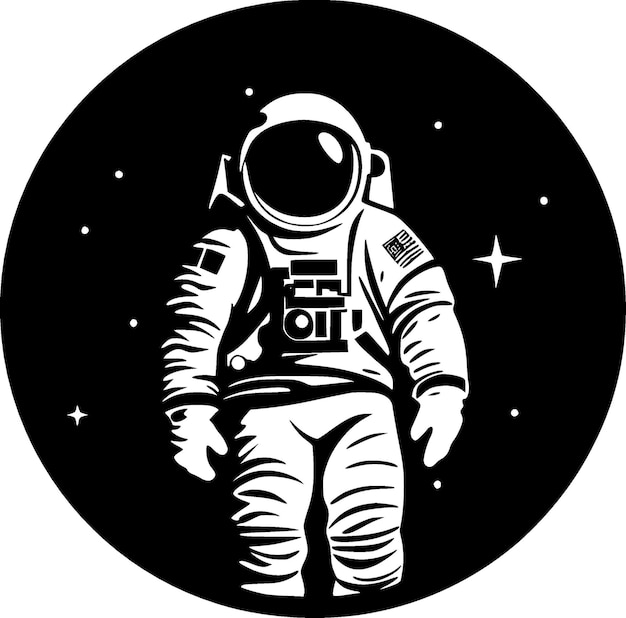 Astronaut zwart-wit vector illustratie