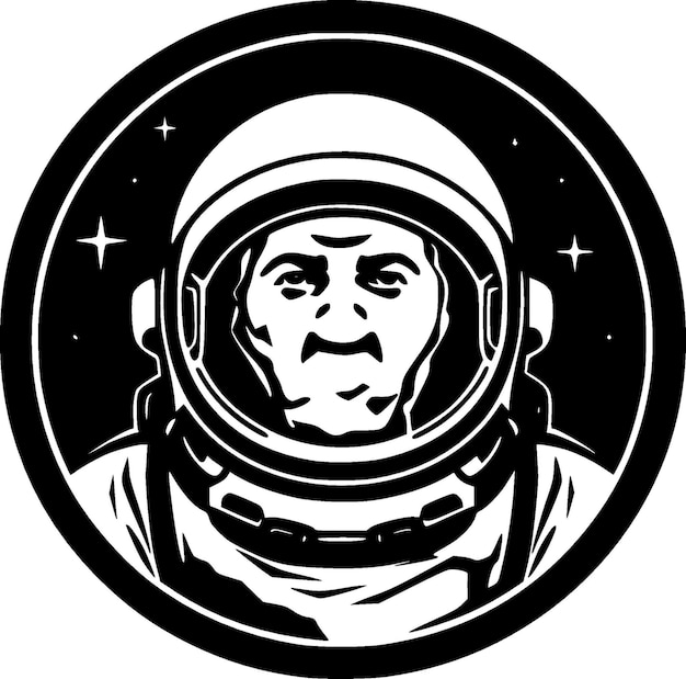 Astronaut zwart-wit vector illustratie