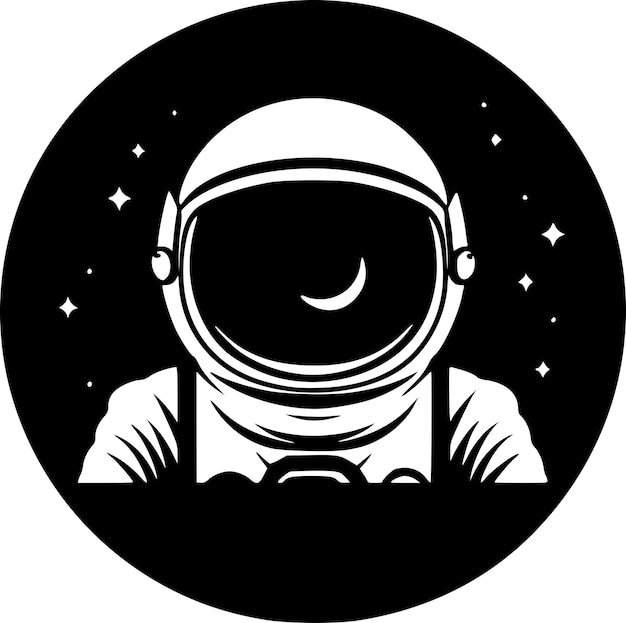 Vector astronaut zwart-wit vector illustratie