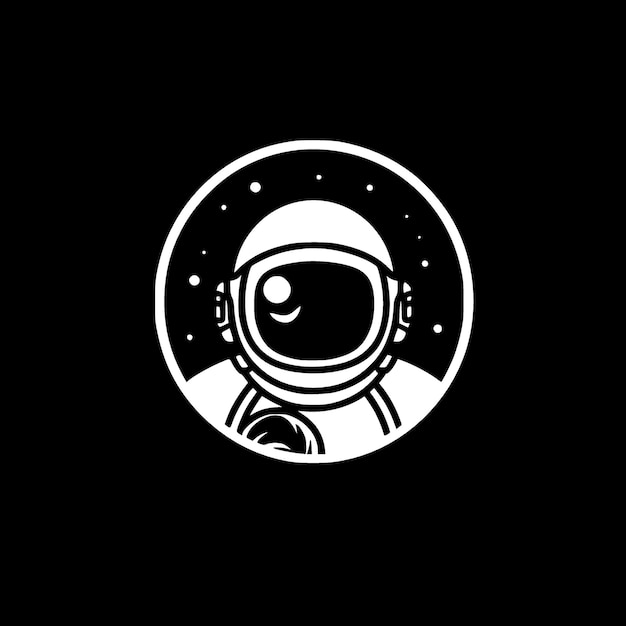 Astronaut zwart-wit vectorillustratie