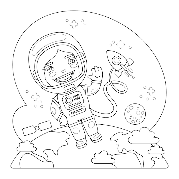 Astronauten Kleurplaat