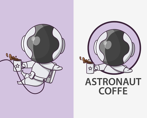 Astronautenkoffie voor logo, mascotte