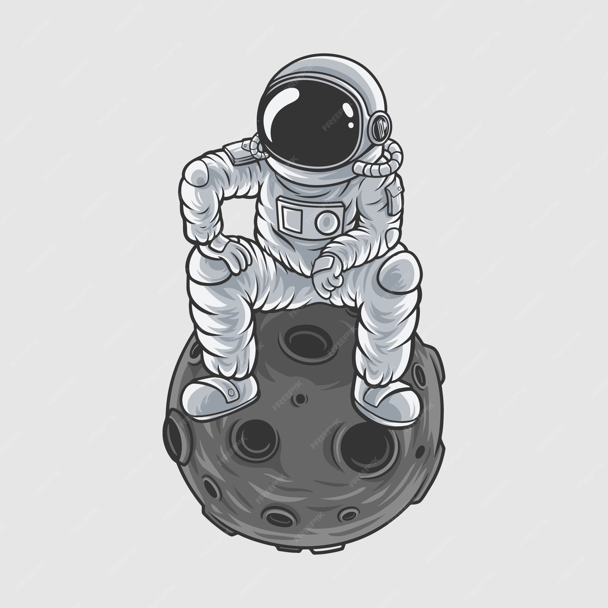Космонавт чб