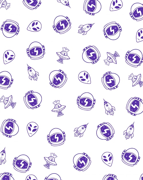 Astronauts seamless pattern