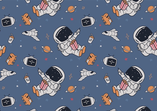 astronauts and tv pattern