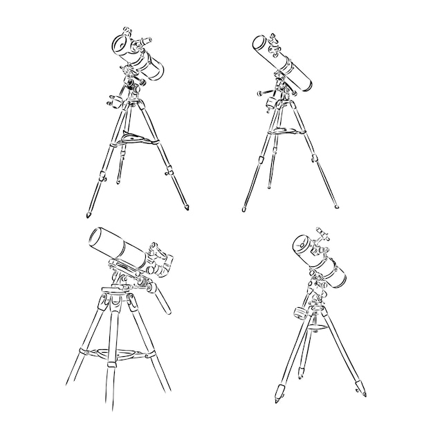 Астрономический телескоп с монохромным векторным стоячим телескопом для исследования и наблюдения за галактикой а