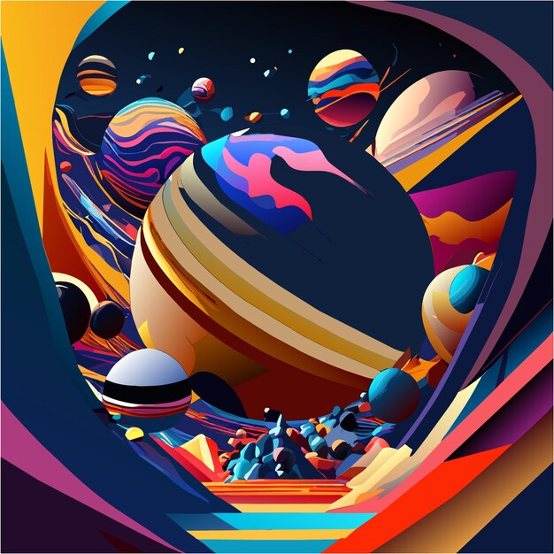 Vector astronomical wonders hyperrealistic digital art