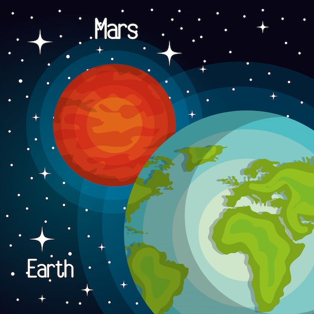 Vector astronomie systeem zonne-planeten geïsoleerd