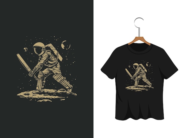 Vector astronomy cricket t shirt design template