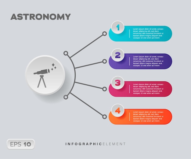 天文学のインフォ グラフィック要素