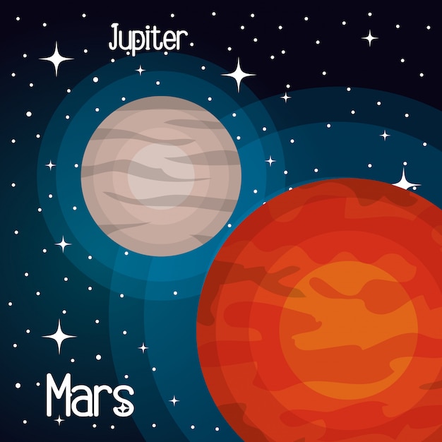 Astronomy system solar planets isolated