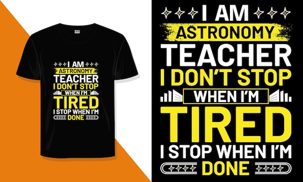 Vettore design della maglietta dell'insegnante di astronomia