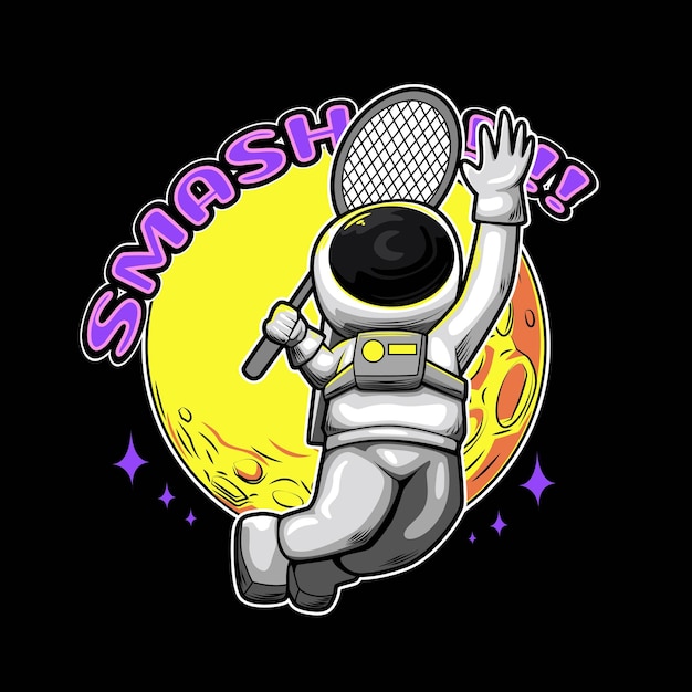 Astronot design for tshirt vector illustration design