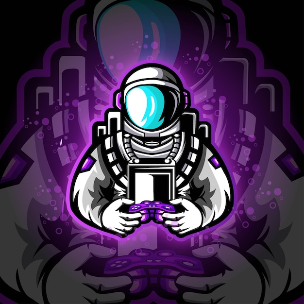 Vector astronout e sport logo gaming