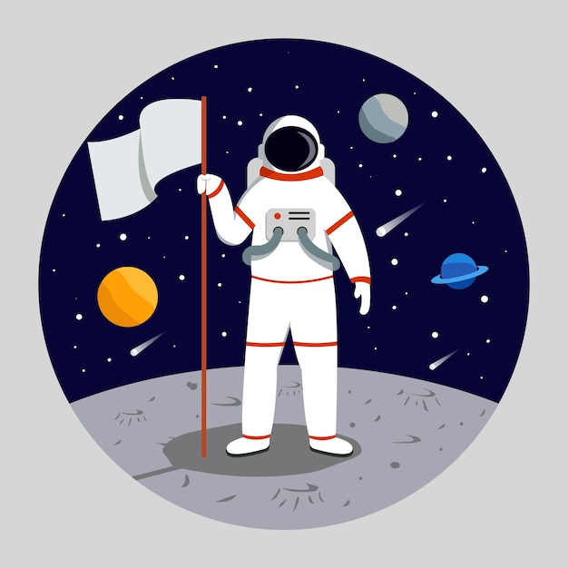 Astronout flat design illustration