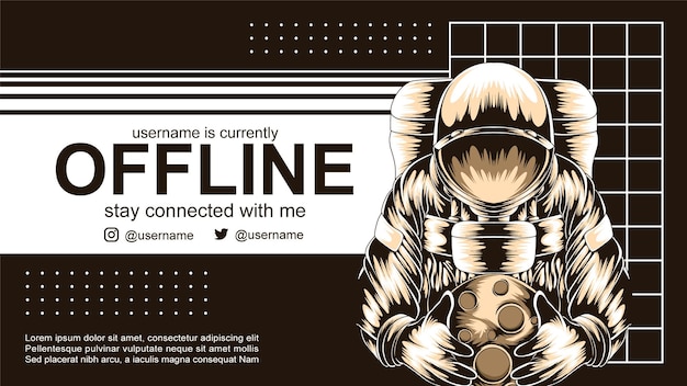 Astronout offline banner voor twitch