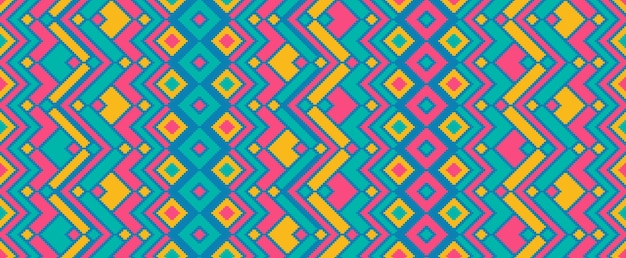 Asymmetric rhombus traditional motifs vector geometric pattern