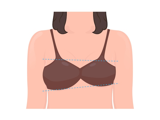 Asymmetrische vrouw borst vectorillustratie