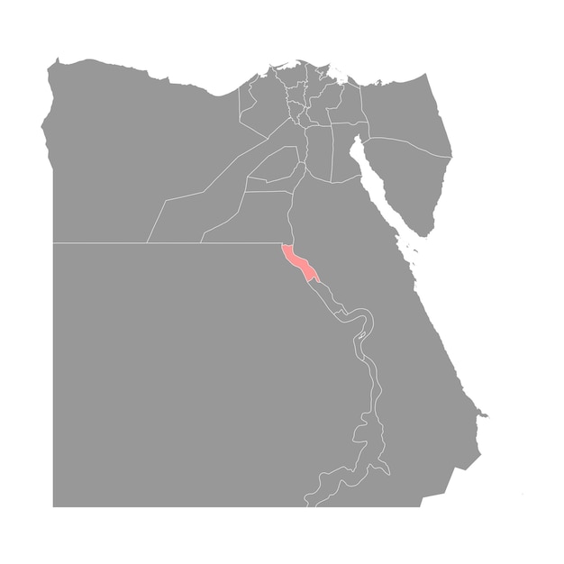 Vector asyut governorate map administrative division of egypt vector illustration