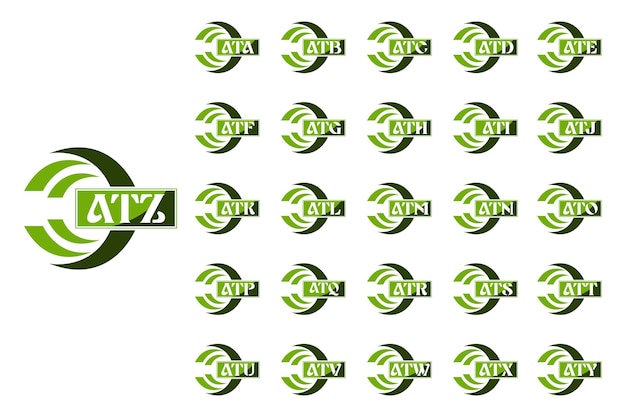 Ata to atz letter logo design with two colors