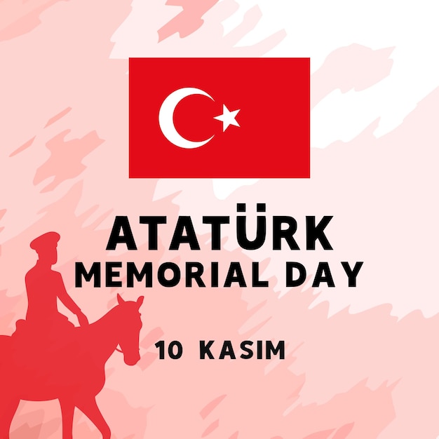 atatrk memorial day 10 kasim banner vector illustration