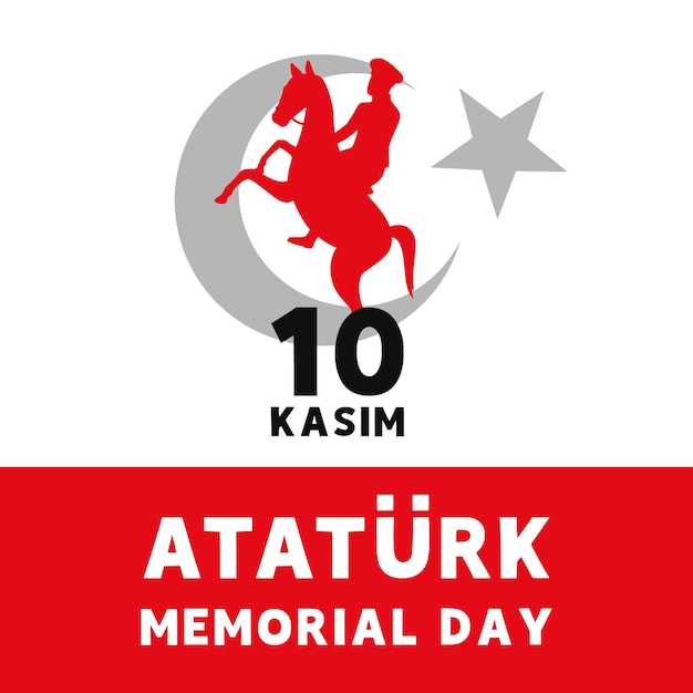 atatrk memorial day 10 kasim banner vector illustration