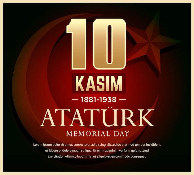 Vettore ataturk memorial day bandiera della turchia