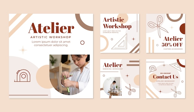 Atelier flat minimal post instagram