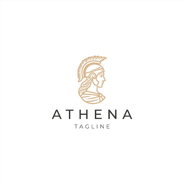 Athena de godin vector logo ontwerp