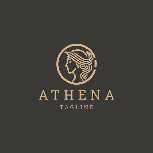 Athena de godin vector logo ontwerp