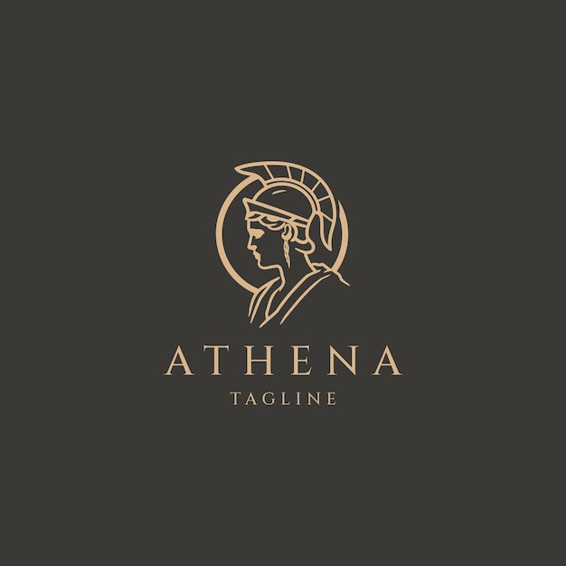 Athena de godin vector logo ontwerp