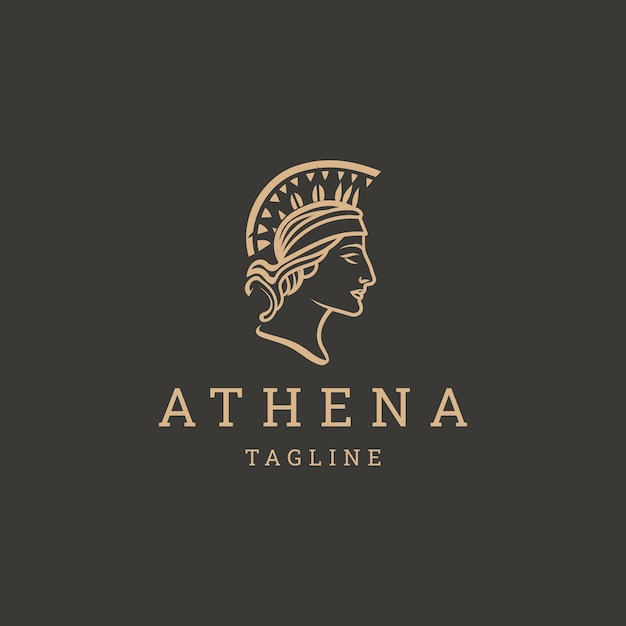 Athena de godin vector logo ontwerp