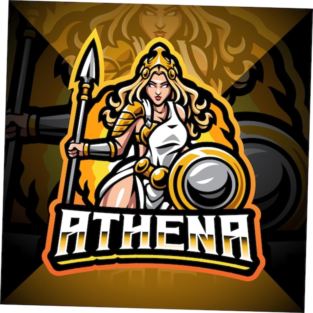 Design del logo della mascotte di athena esport