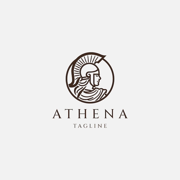 Vector athena the goddess vector logo design