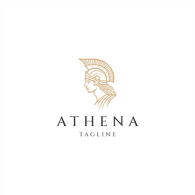 Athena the goddess vector logo design