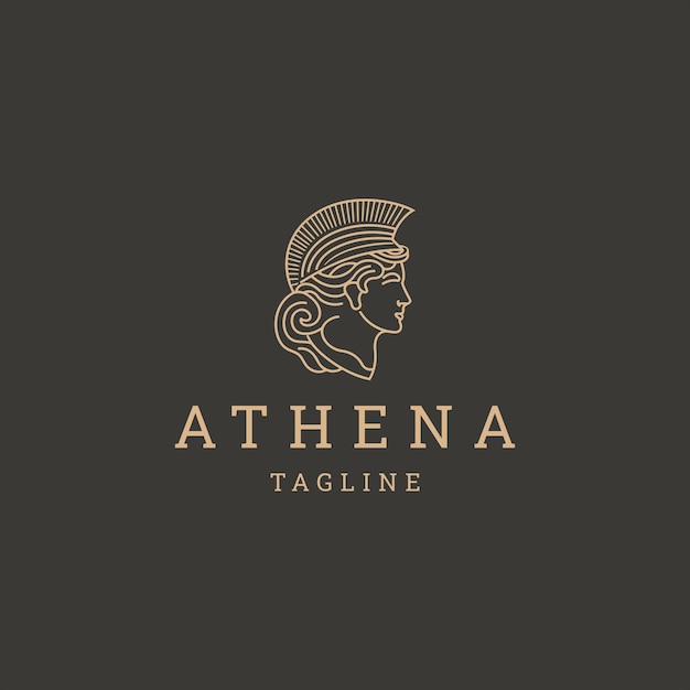 Vector athena the goddess vector logo design