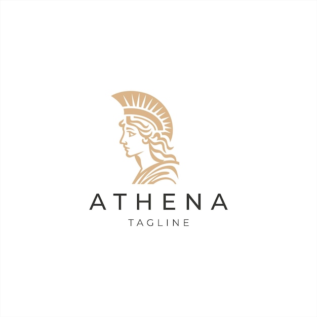 Vector athena the goddess vector logo design